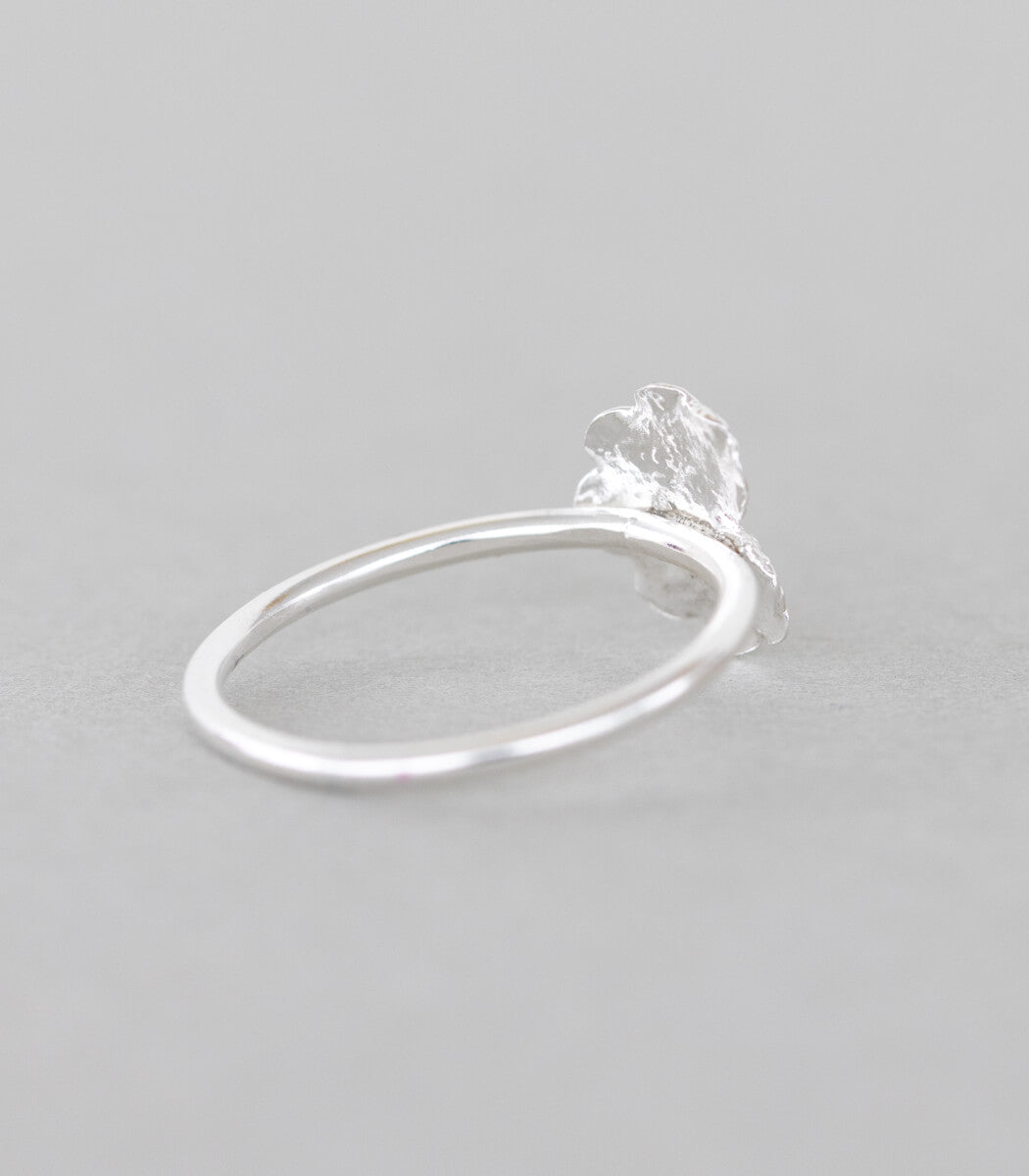 Silber Ring Gundermann Gr. 56 – Profilansicht, Naturschmuck goodrun