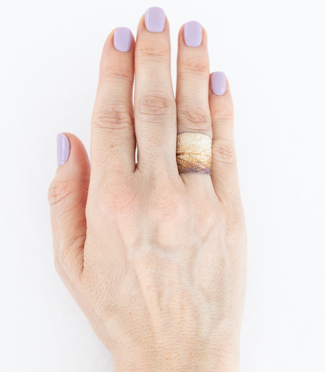Salbei Ring Silber Gr. 55, Detailansicht Blatt, Naturschmuck handgemacht – goodrun