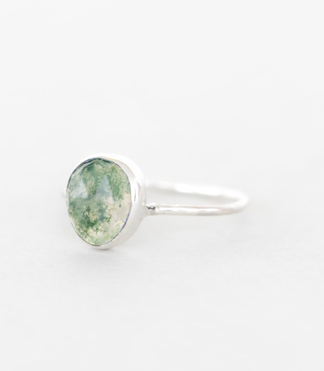 Moosachat Ring Silber Gr. 56, Gesamtansicht, Naturschmuck – goodrun