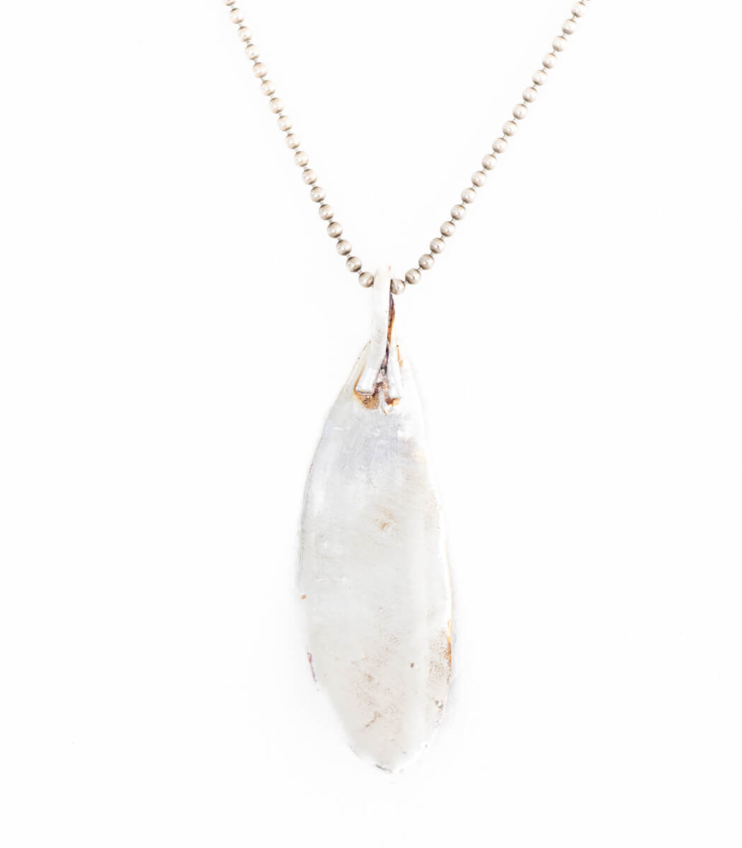 Silber Anhänger Mistel – Rückseite, Naturschmuck Unikat von goodrun