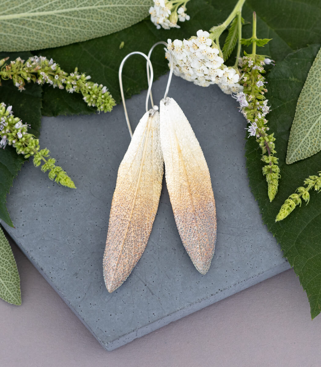 Salbeiblatt Ohrhänger Silber
