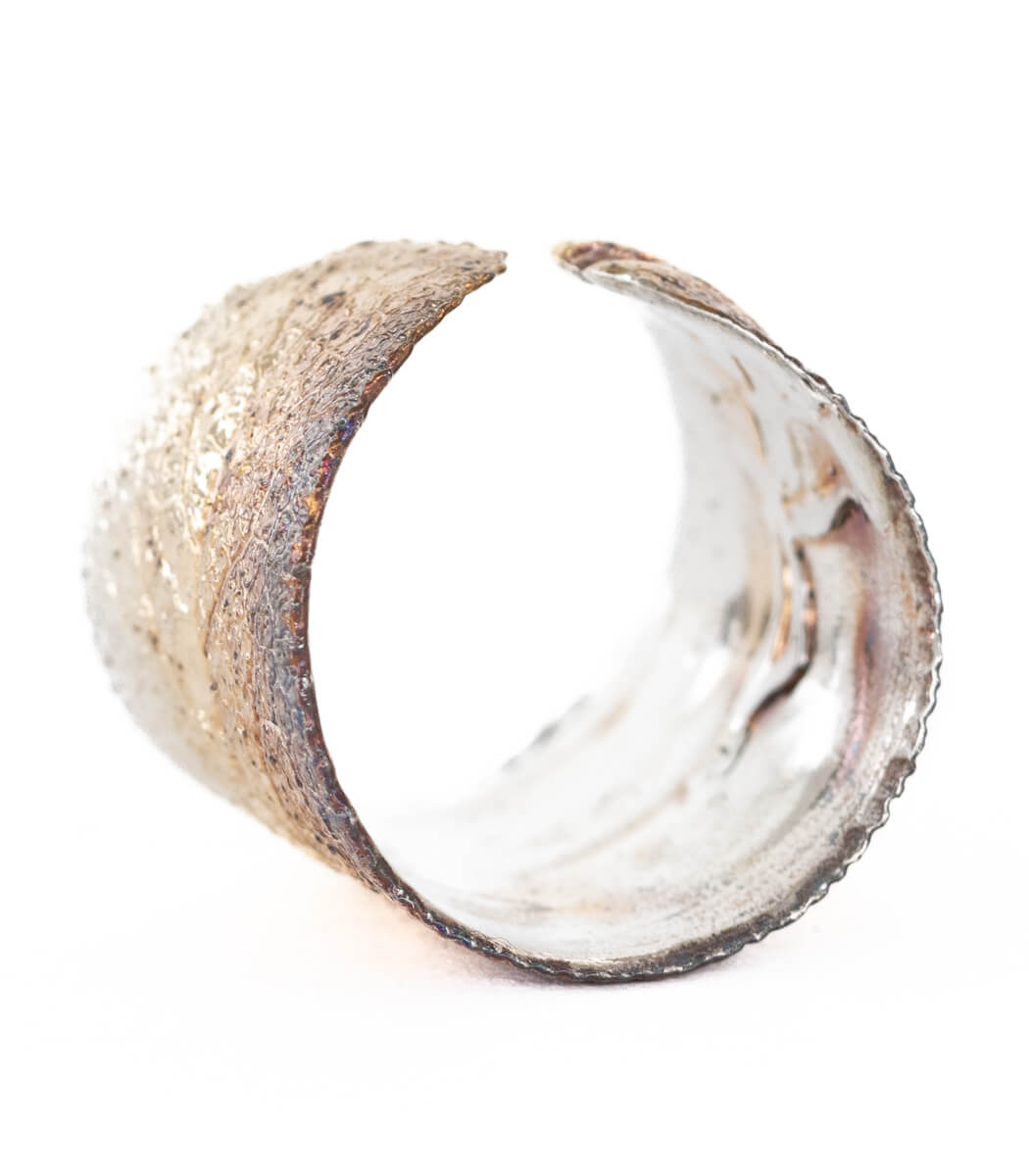 Silber Ring Salbei Gr. 52 – am Finger getragen, Naturschmuck Unikat von goodrun