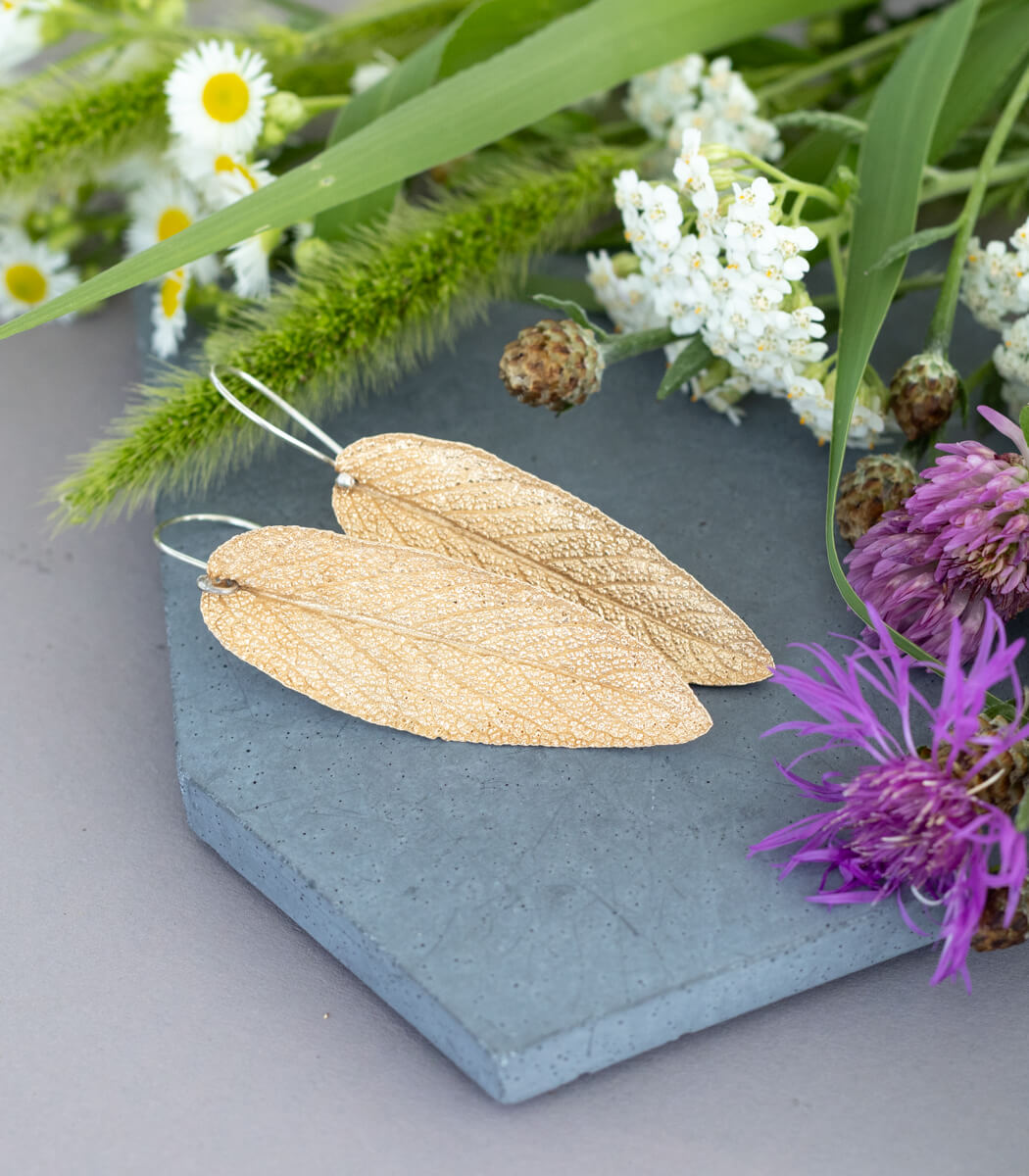 Salbeiblatt Ohrhänger Bronze