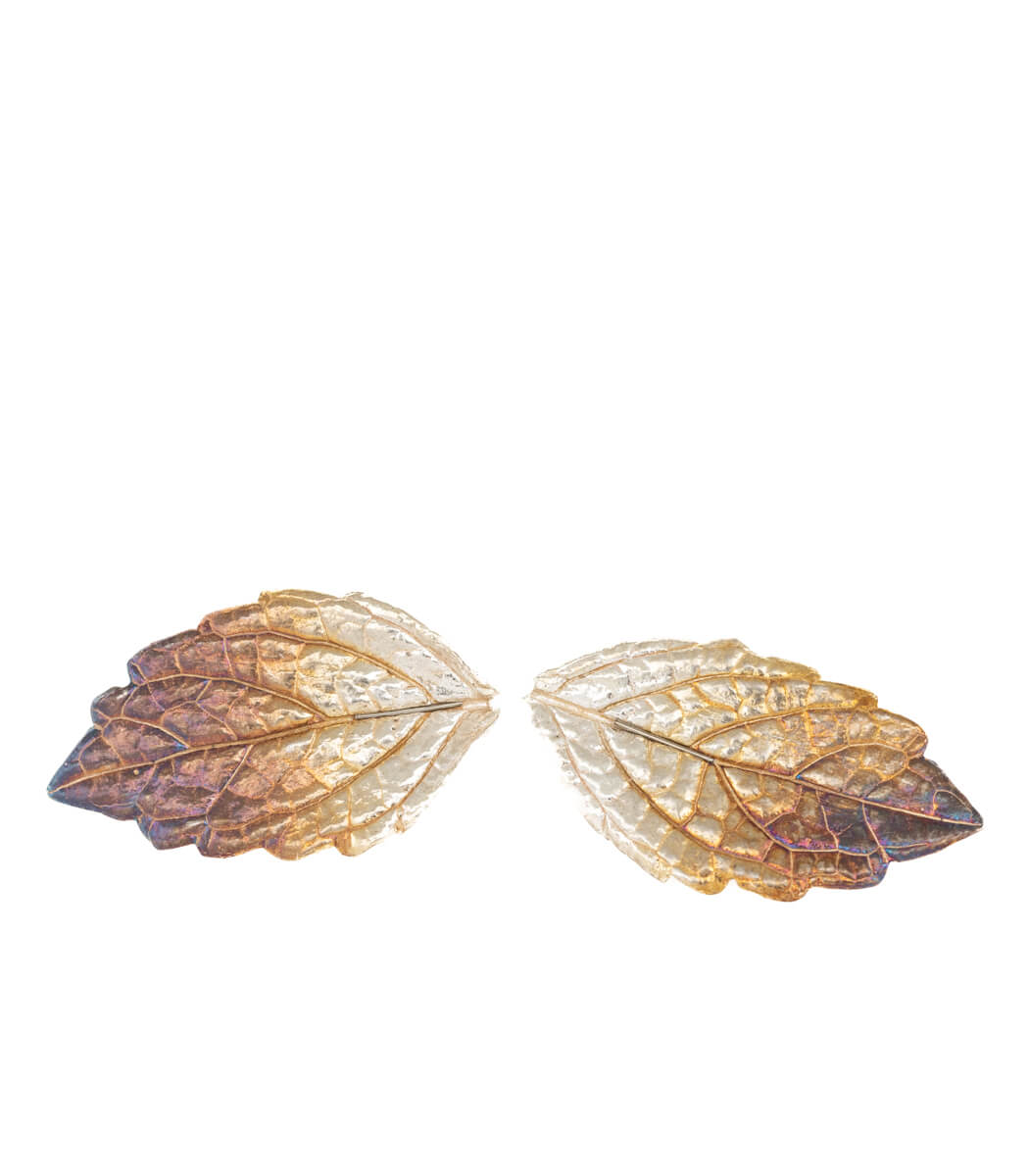 Silber Ohrstecker Melisse – handgefertigter Naturschmuck aus echtem Melisseblatt, Recyclingsilber goodrun