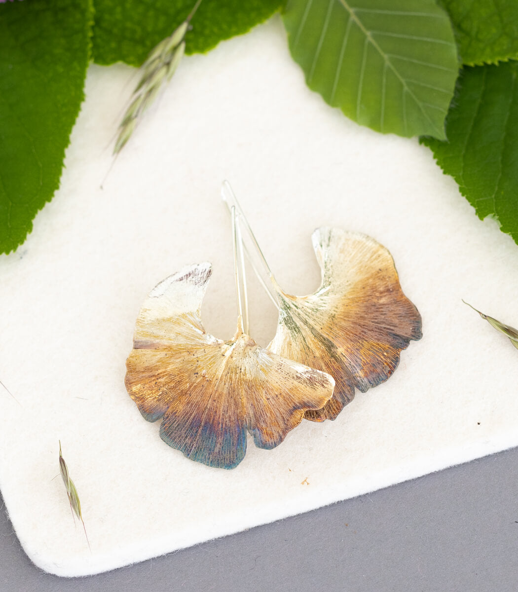 Ginkgo Ohrhänger Silber