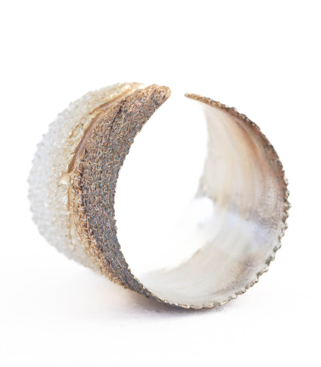 Silber Ring Salbei Gr. 57 – Vorderansicht Ringkopf, handgefertigter Naturschmuck goodrun