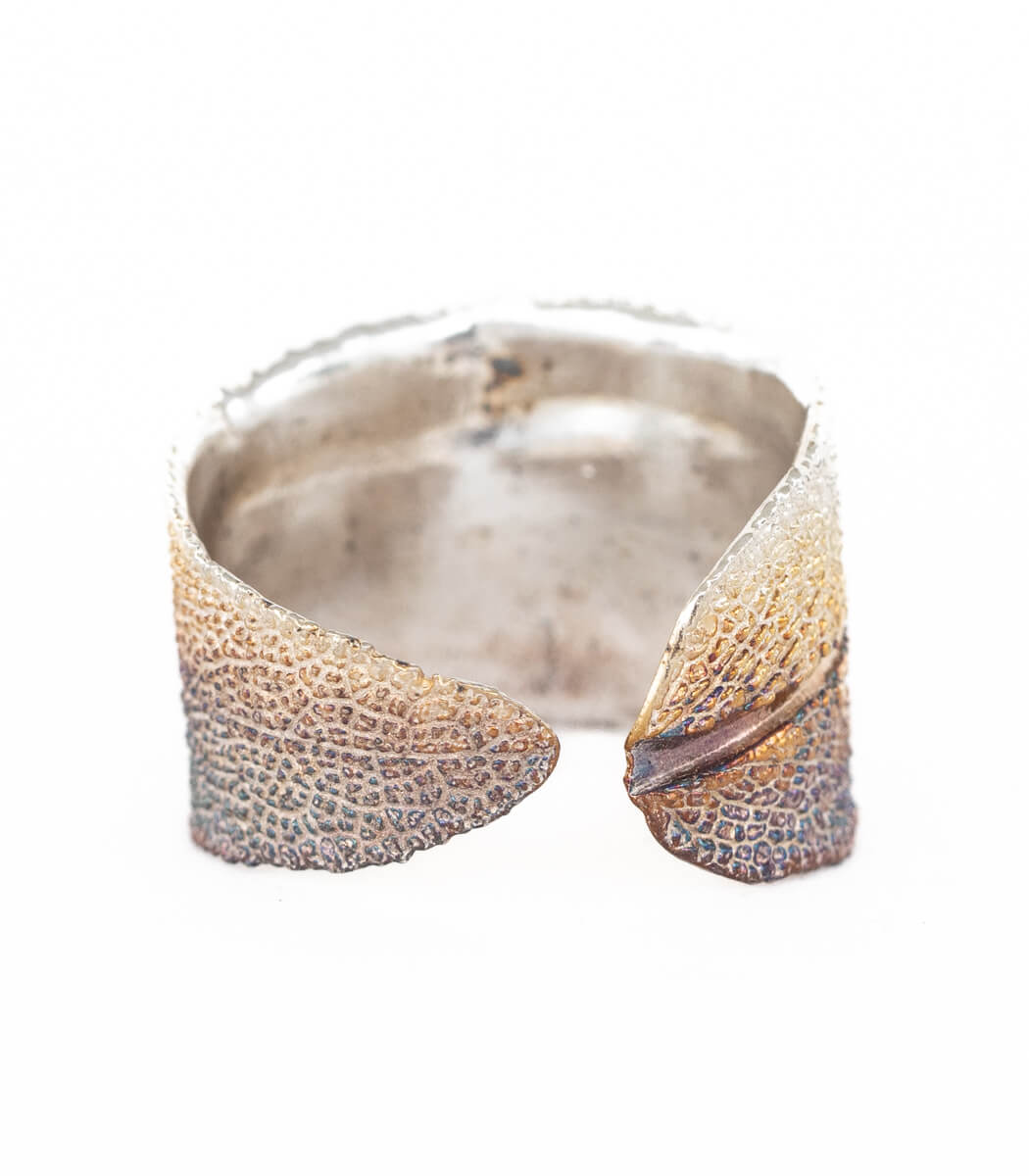 Silber Ring Salbei Gr. 53 weiteres Unikat – Detailansicht Blattstruktur, Recyclingsilber goodrun