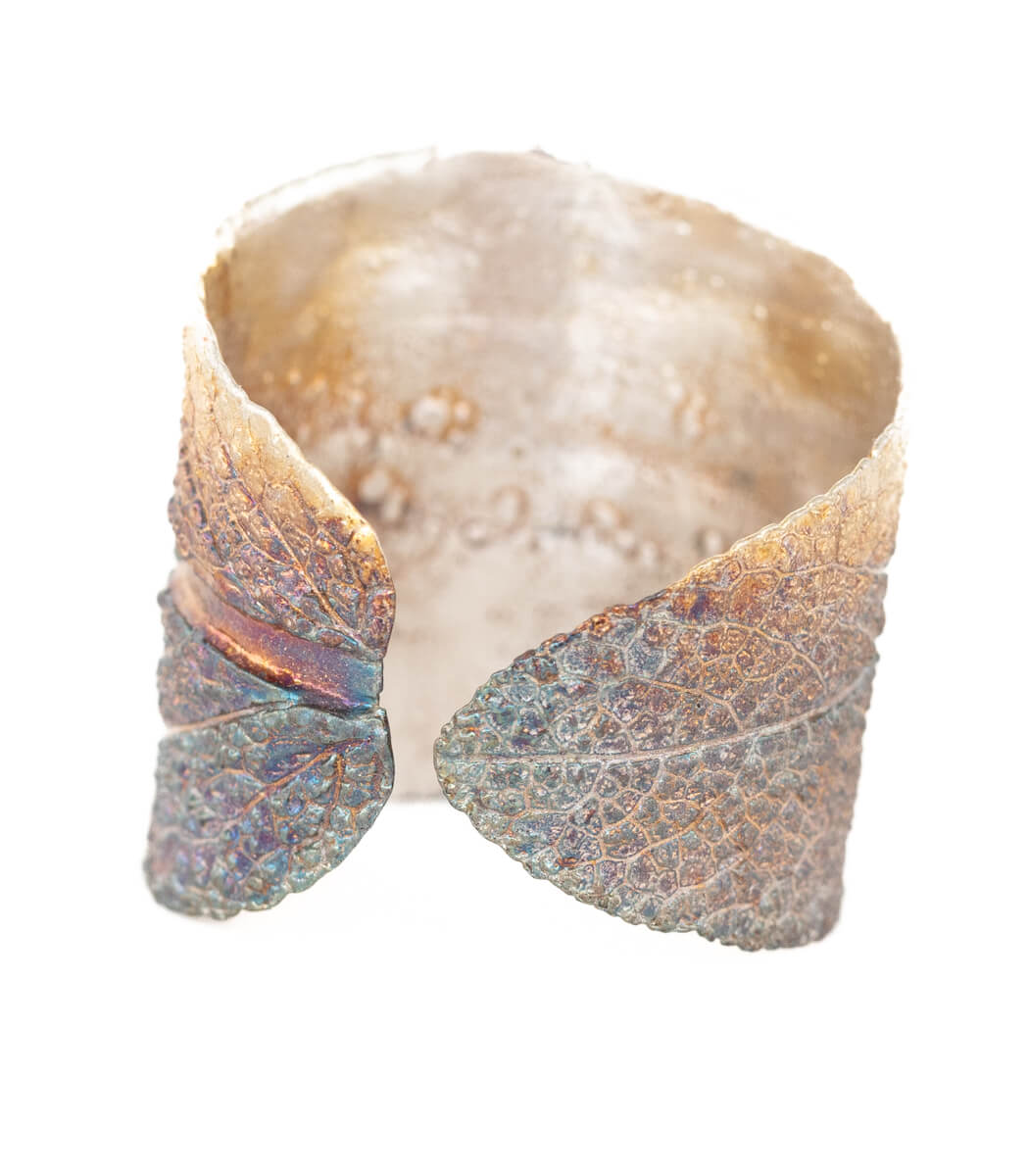 Silber Ring Salbei Gr. 65 – Nahaufnahme Blattstruktur, Naturschmuck aus Recyclingsilber goodrun