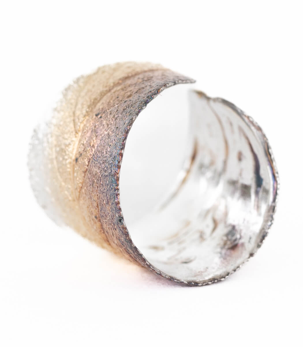 Silber Ring Salbei Gr. 53 neues Unikat – am Finger getragen, Naturschmuck goodrun
