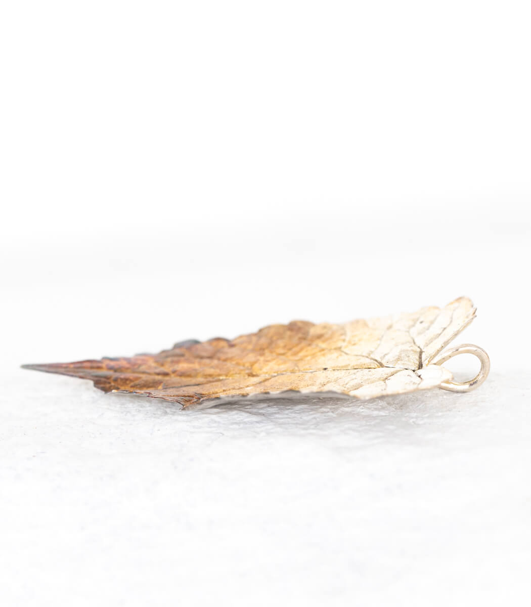 Silber Anhänger Salbeiblatt – Rückseite, Naturschmuck aus echtem Salbeiblatt von goodrun