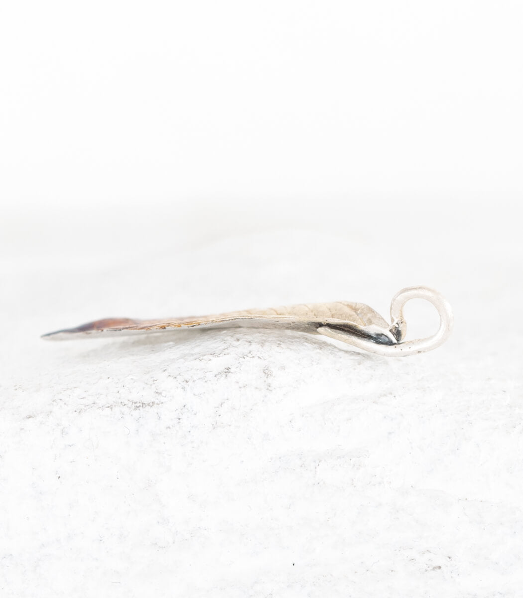 Silber Anhänger Zitronenverbene drittes Unikat – Rückseite, Naturschmuck Unikat goodrun