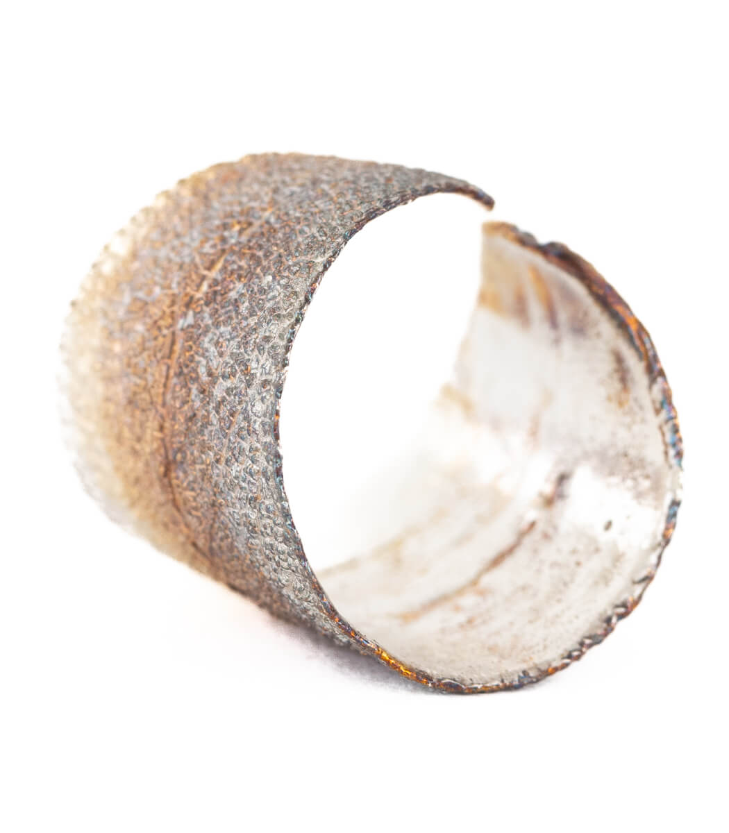 Silber Ring Salbei Gr. 60 – am Finger getragen, Naturschmuck Unikat von goodrun