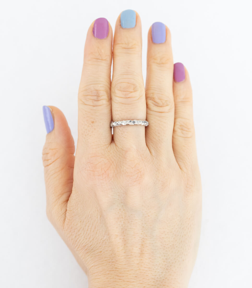 facettierter Ring in Silber Gr. 59