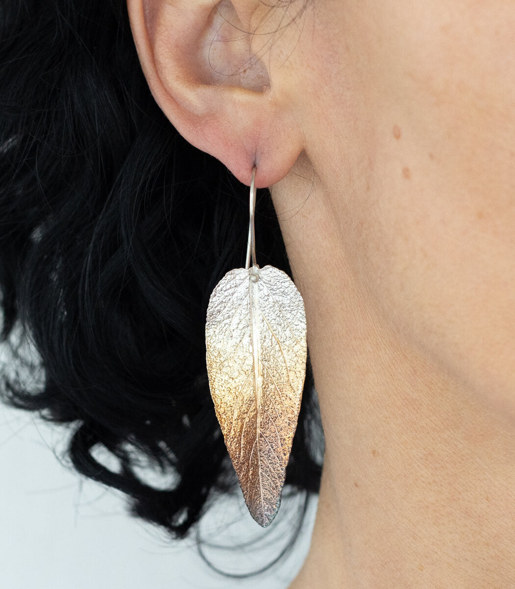 Salbeiblatt Ohrhänger Silber