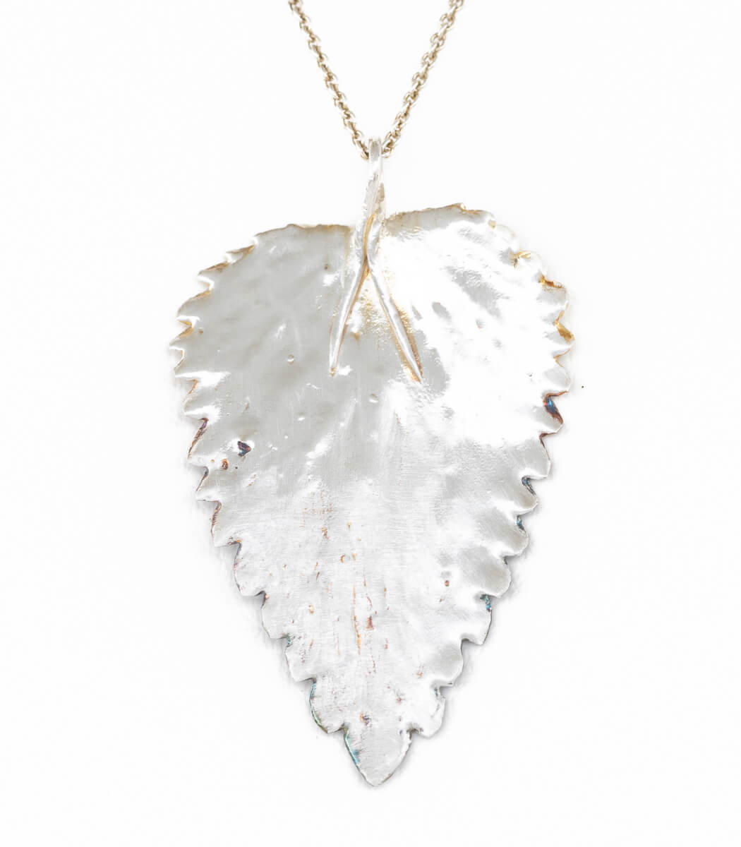 Silber Anhänger Melisse – Rückseite, Naturschmuck Unikat von goodrun