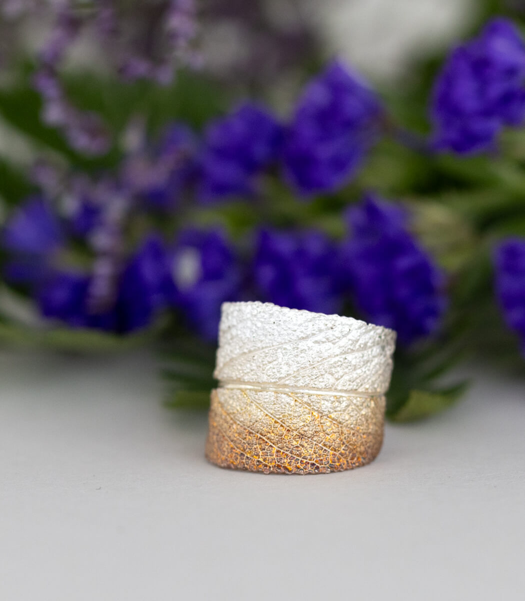 Salbei Ring Silber Gr. 56, handgefertigt, echtes Salbeiblatt, Unikat – goodrun
