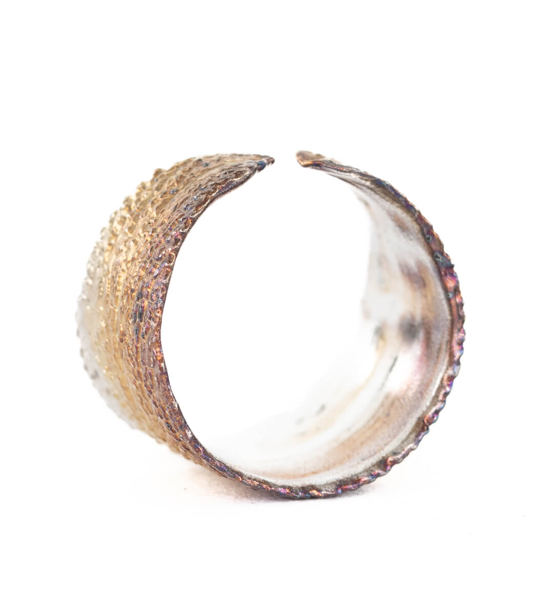 Silber Ring Salbei Gr. 49 drittes Unikat – am Finger getragen, Naturschmuck goodrun