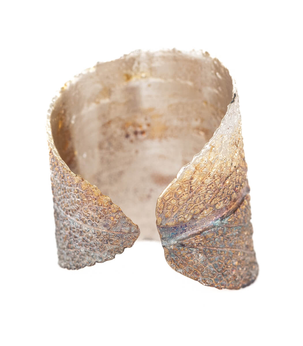 Silber Ring Salbei Gr. 60 – Nahaufnahme Blattstruktur, Naturschmuck aus Recyclingsilber goodrun