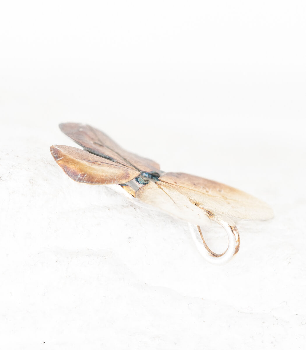 Silber Anhänger Vierblättriger Klee – Rückseite, Glücksymbol Naturschmuck Unikat goodrun