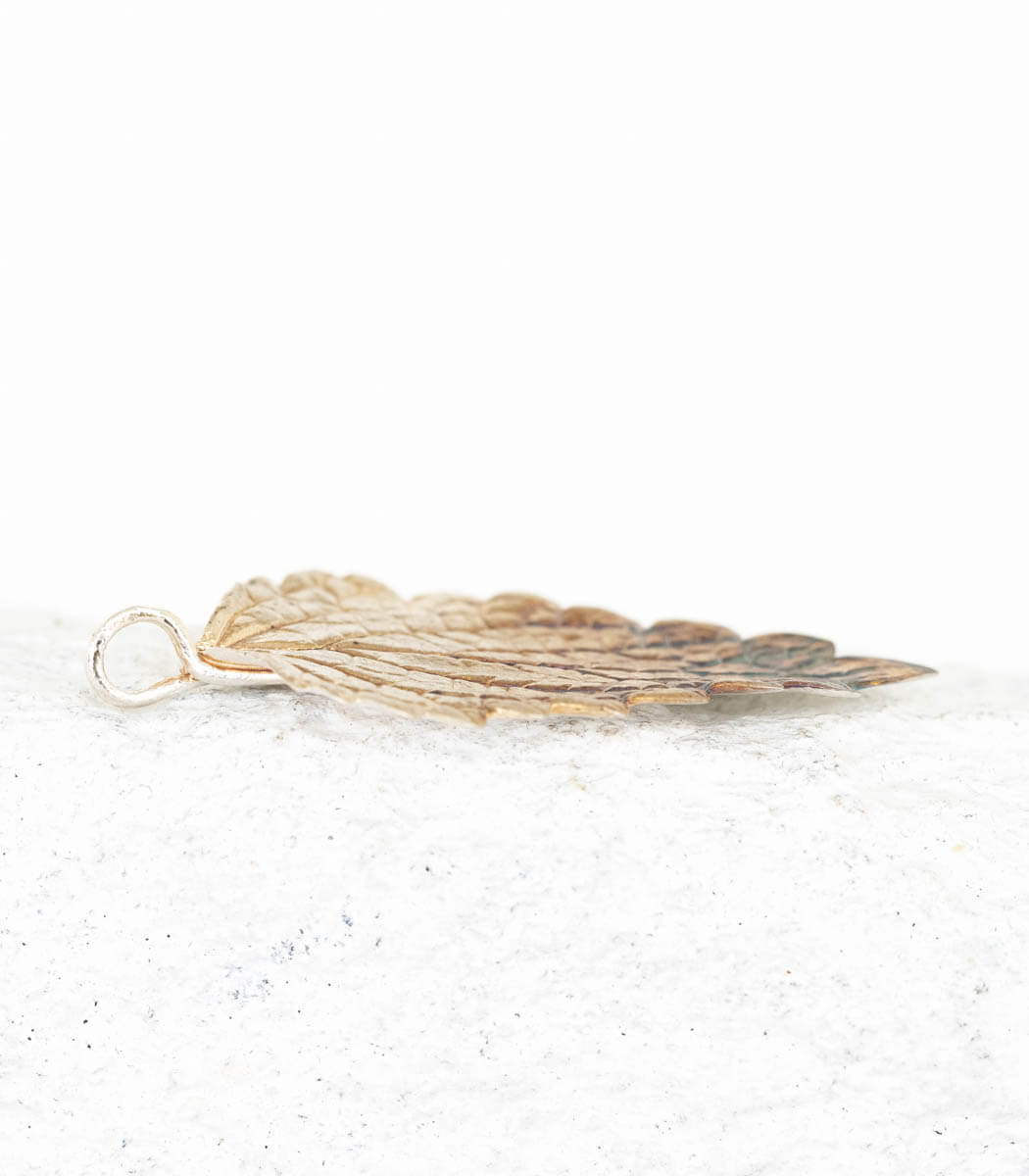 Silber Melisse Anhänger – Größenvergleich zweites Stück, handgefertigtes Naturschmuck Unikat goodrun