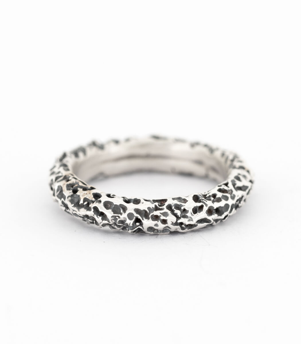 Silber Ring Korallenstruktur schmal Gr. 58