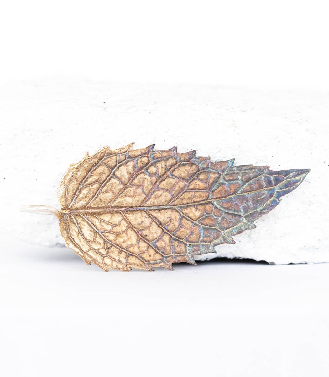 Silber Anhänger Minze – handgefertigter Naturschmuck aus echtem Minzeblatt, Recyclingsilber – goodrun