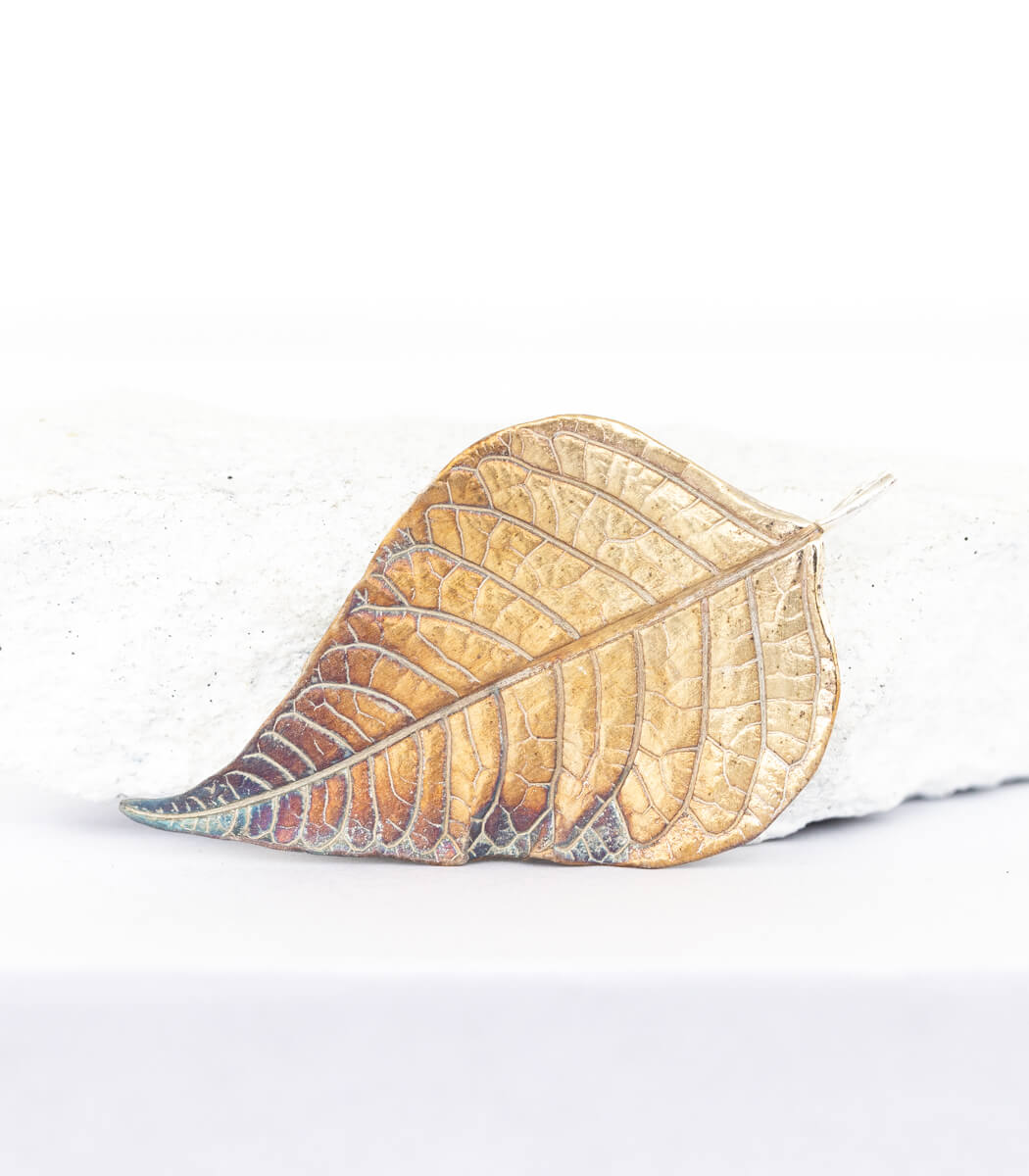 Silber Anhänger Weihnachtsstern – handgefertigter Naturschmuck aus echtem Weihnachtssternblatt, Recyclingsilber – goodrun