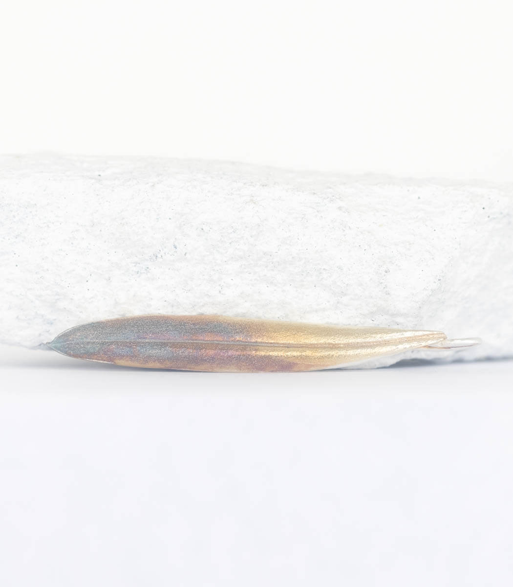 Silber Anhänger Olivenblatt – handgefertigter Naturschmuck aus echtem Olivenblatt, Recyclingsilber – goodrun