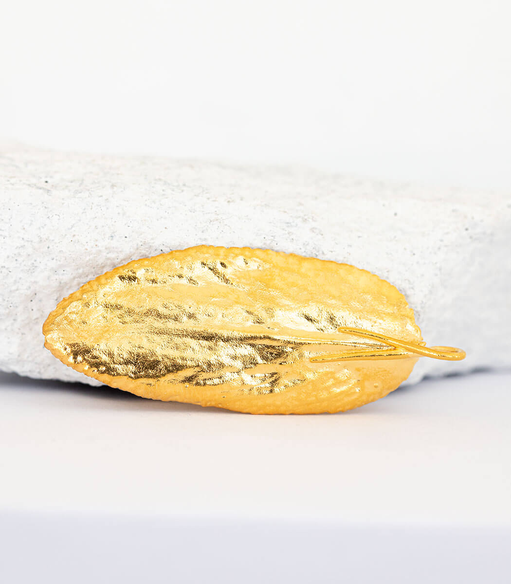 Gold Anhänger Salbeiblatt