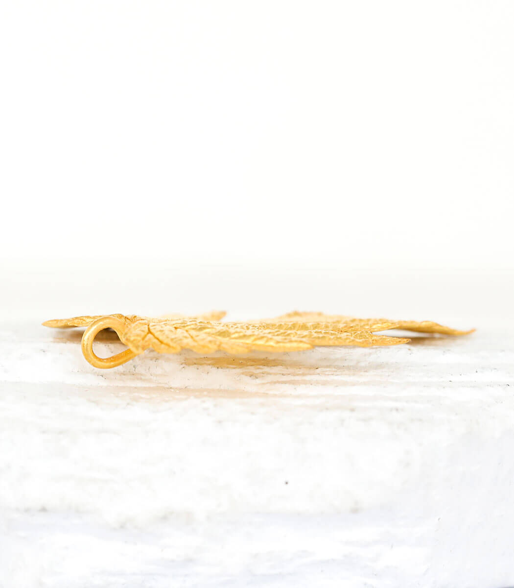 Gold Anhänger Hopfenblatt