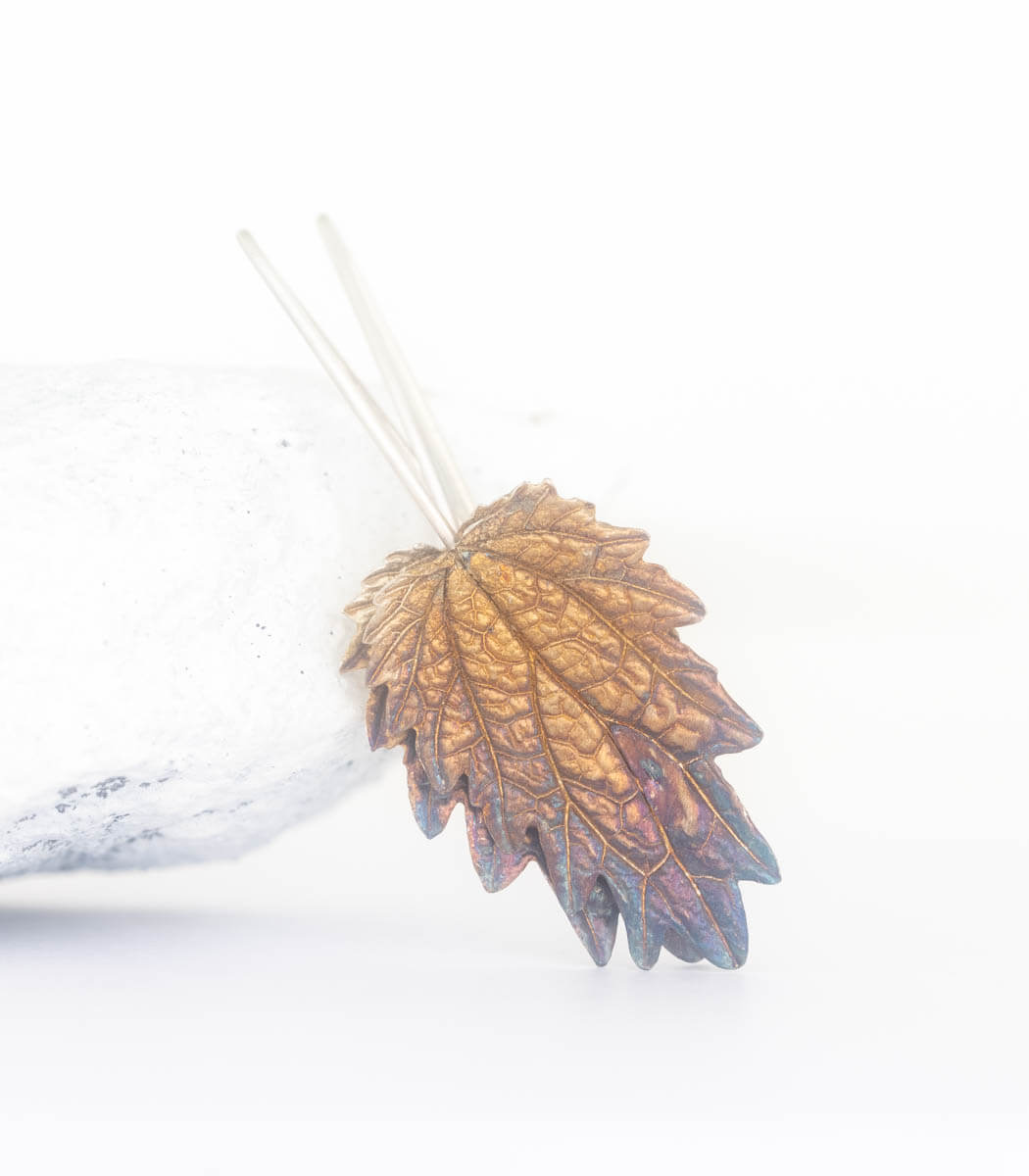 Silber Ohrhänger Brennnessel – handgefertigte Naturschmuck Ohrhänger aus echtem Brennnesselblatt, Recyclingsilber – goodrun