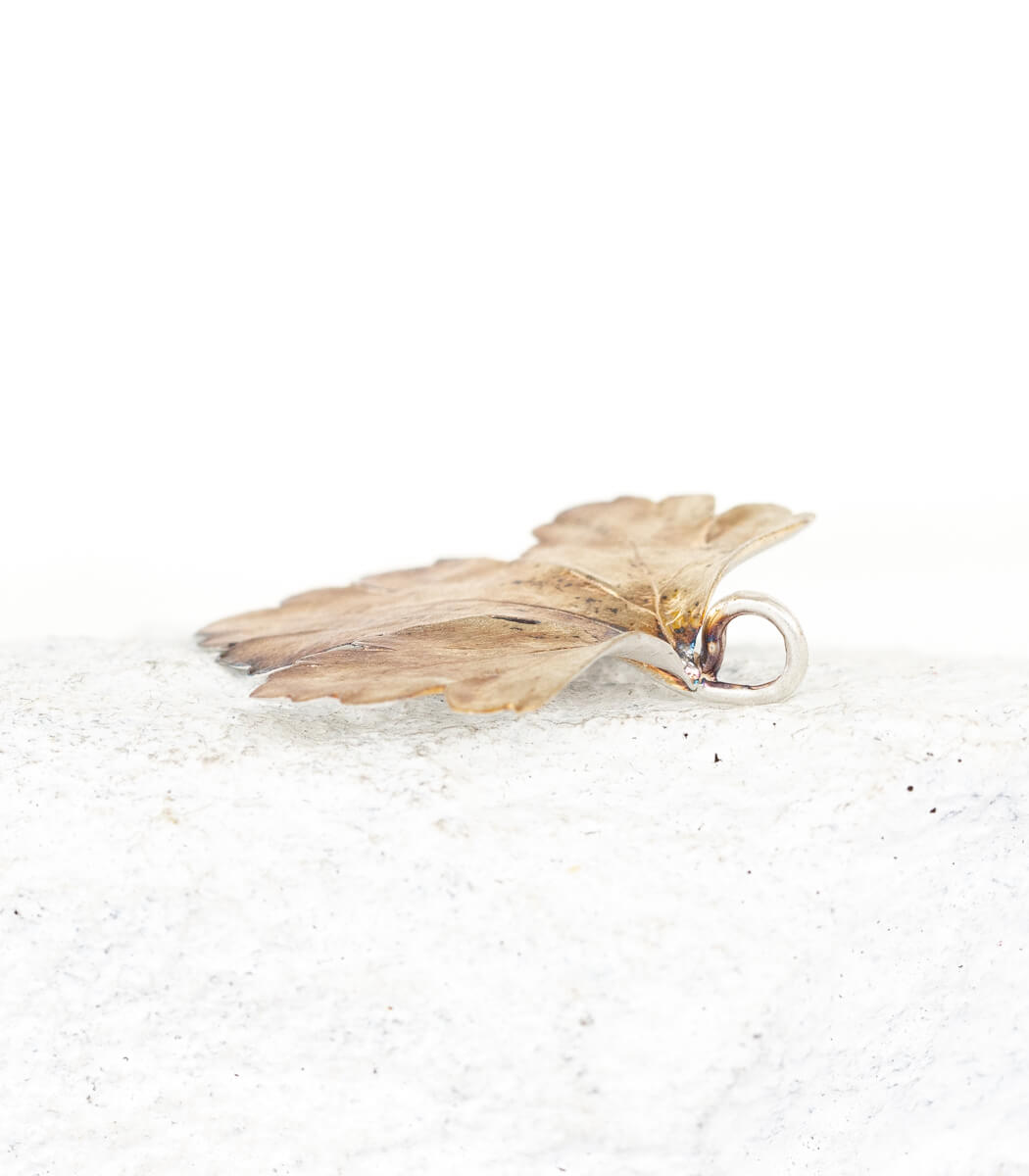 Petersilie Silber Anhänger – Größenvergleich, handgefertigtes Naturschmuck Einzelstück von goodrun