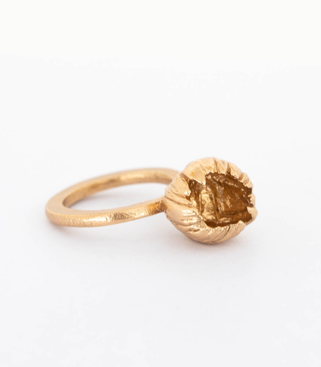 Bronze Ring Blüte Gr. 49