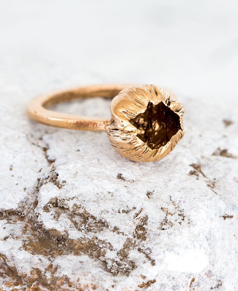 Bronze Ring Blüte Gr. 54