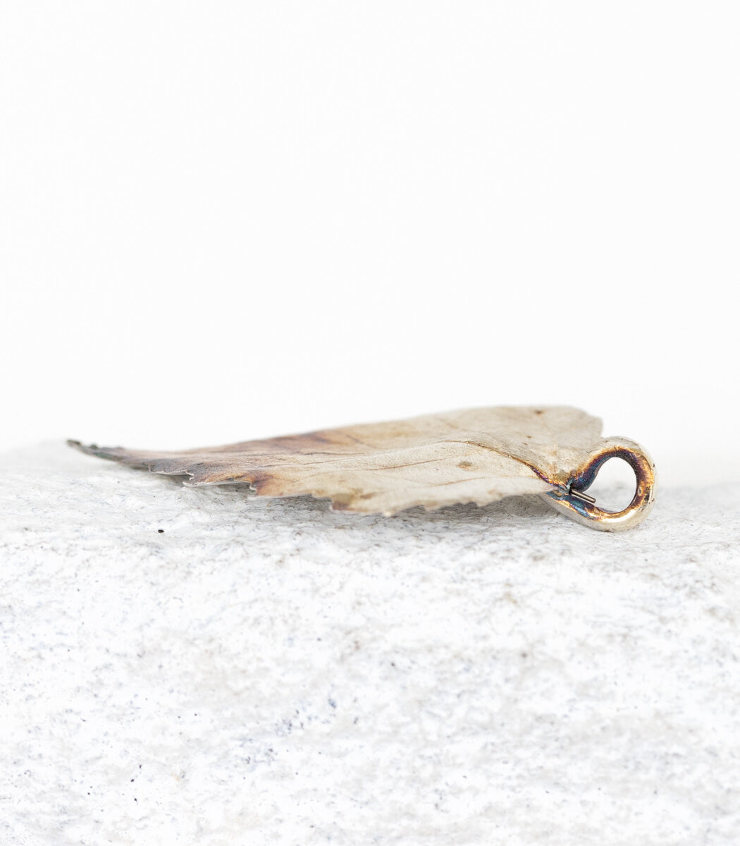 Birke Silber Anhänger – drittes Stück Größenvergleich, handgefertigtes Naturschmuck Unikat goodrun