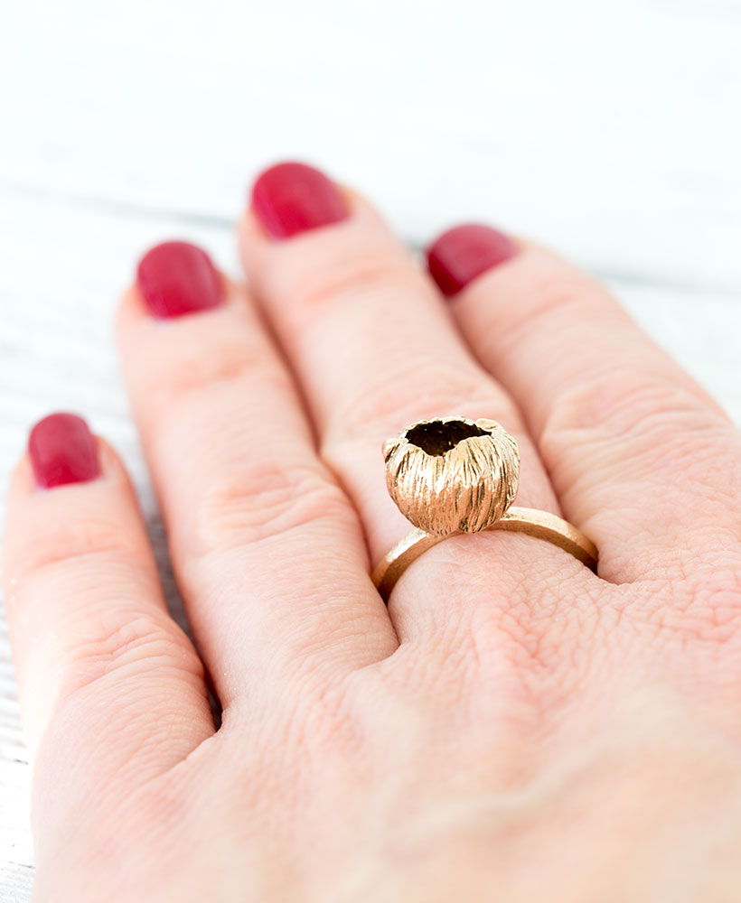 Bronze Ring Blüte Gr. 54