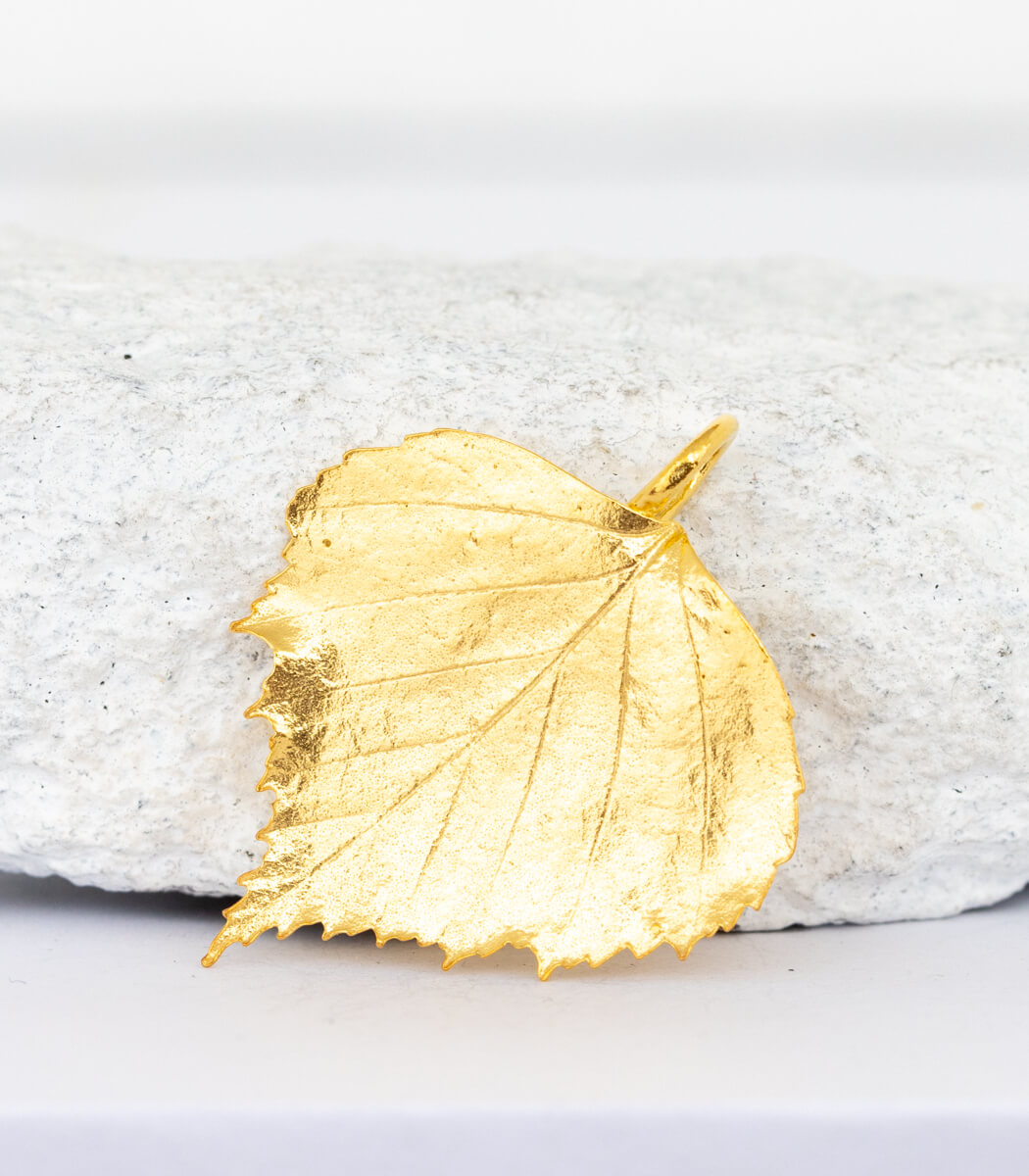 Silber Anhänger Birkenblatt – zweites Unikat, handgefertigter Naturschmuck aus echtem Birkenblatt – goodrun