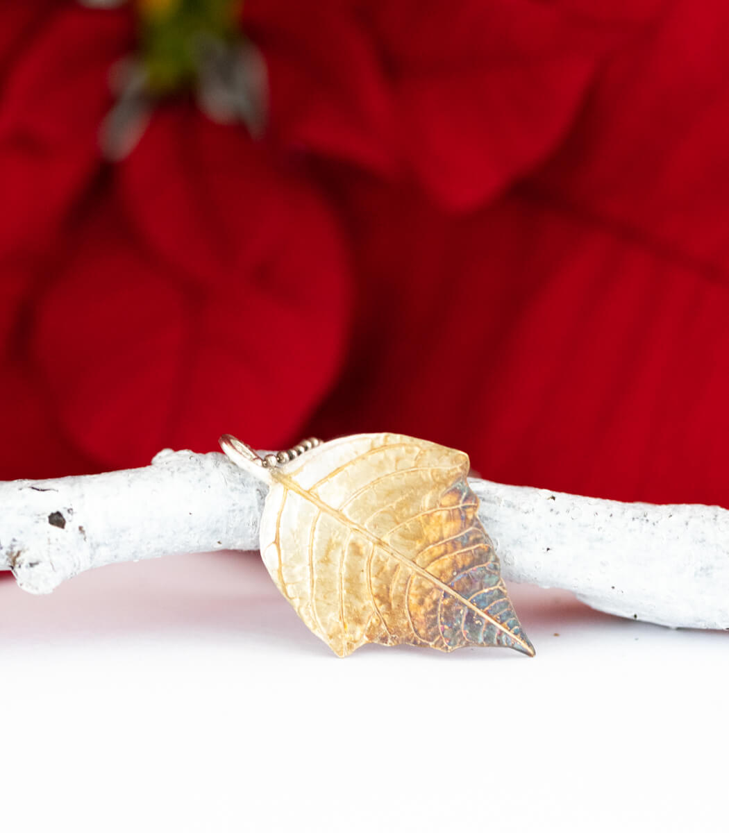 Silber Weihnachtsstern Kette – drittes Unikat am Hals, zartes Naturschmuck Einzelstück goodrun