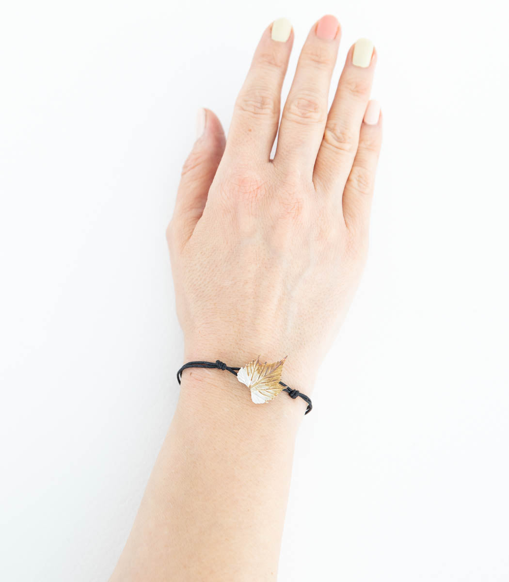 Silber Weinblatt Armband – einzelne Segmente im Überblick, Naturschmuck Armband aus Recyclingsilber