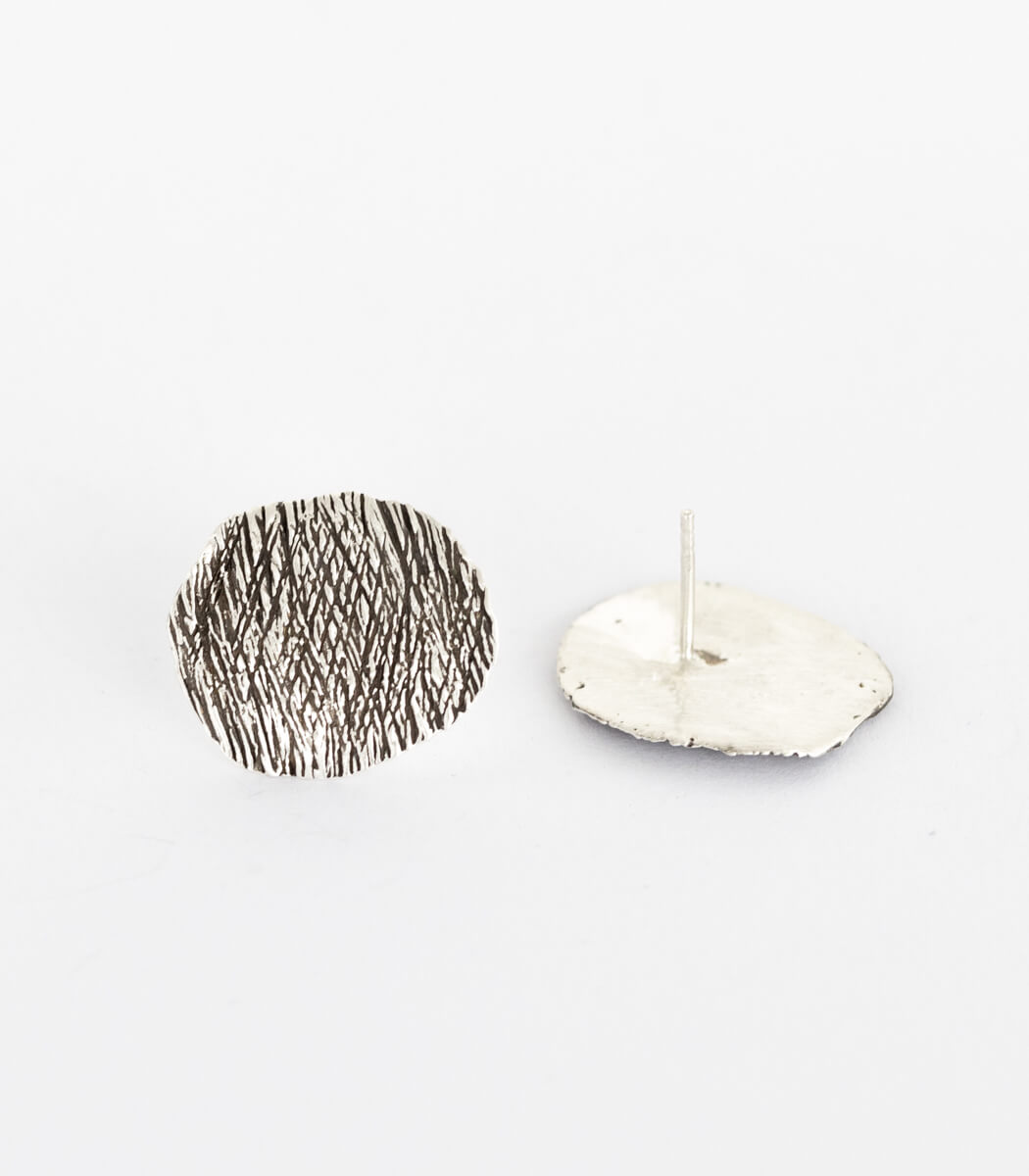 Silber Ohrstecker Schiefer – Paar Rückseite, handgefertigte Naturschmuck Ohrstecker goodrun