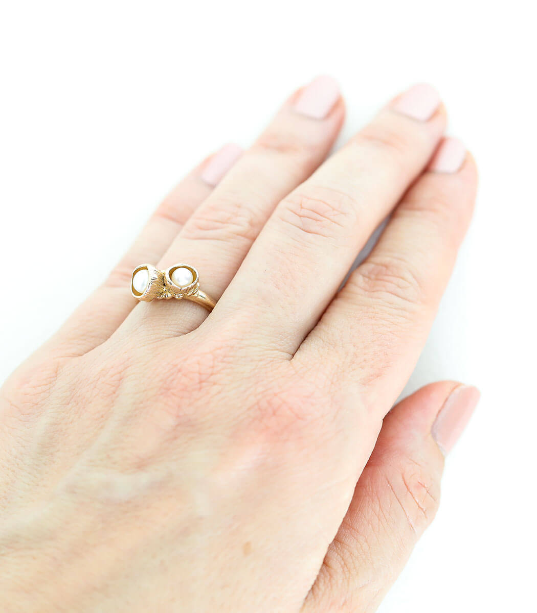 Bronze Ring Blütenkelch Gr. 53