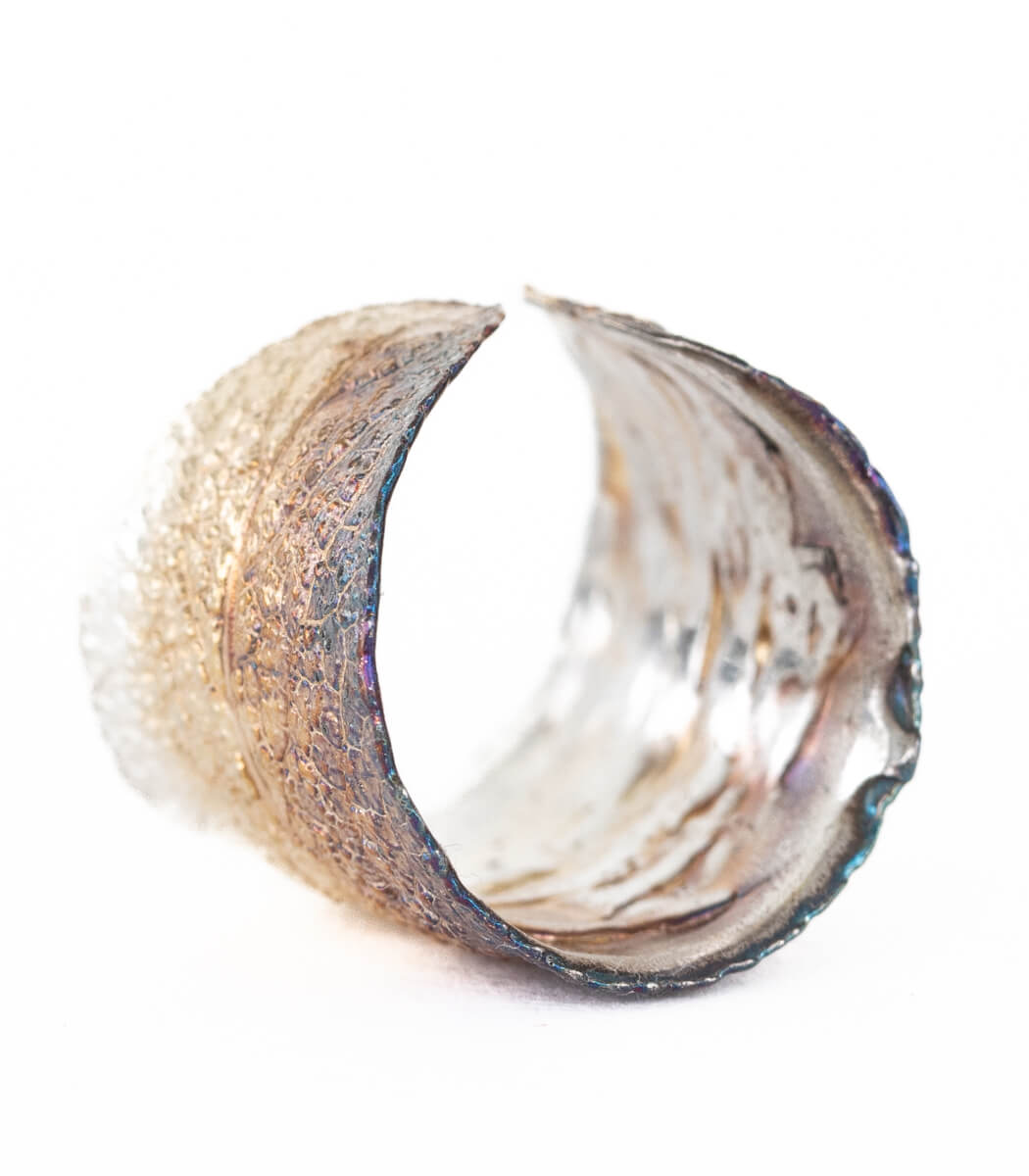 Silber Ring Salbei Gr. 49 weiteres Unikat – am Finger getragen, Naturschmuck goodrun