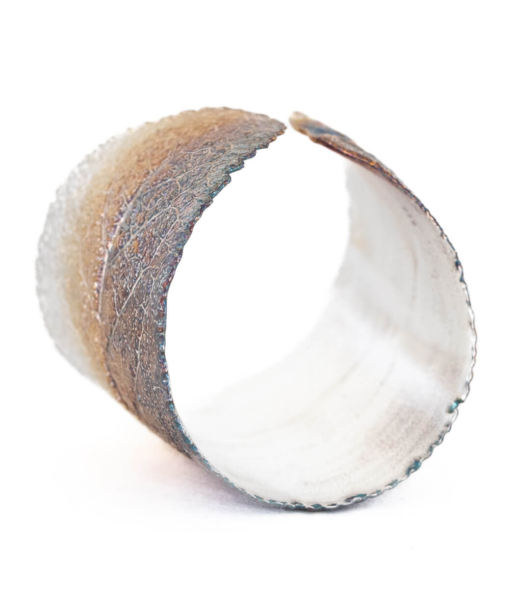 Silber Ring Salbei Gr. 60 – Vorderansicht Ringkopf, handgefertigter Naturschmuck goodrun