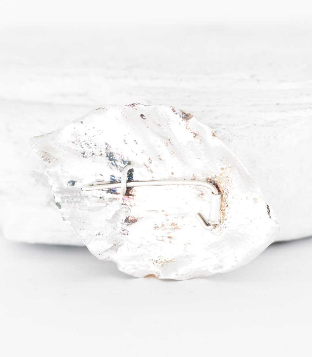 Silber Brosche Buchenblatt – getragen am Stoff, Naturschmuck aus echtem Buchenblatt goodrun
