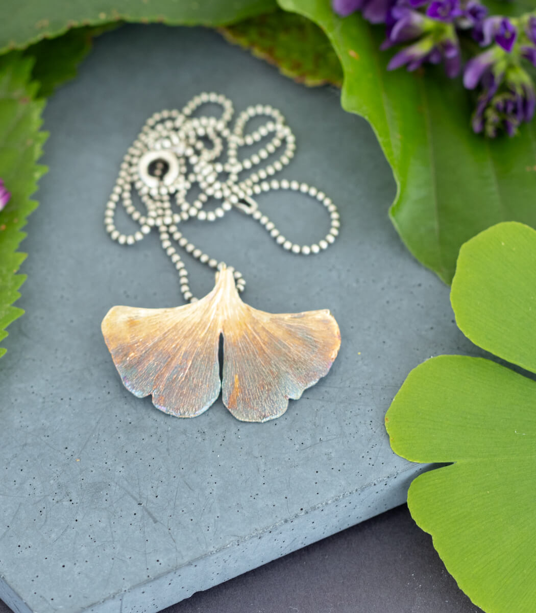 Ginkgo Anhänger Silber