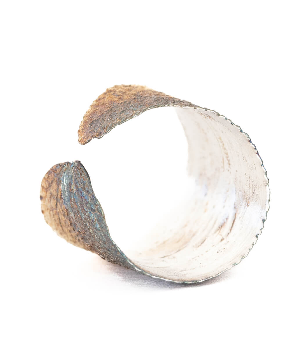 Silber Ring Salbei Gr. 60 zweites Unikat – am Finger getragen, Naturschmuck Unikat goodrun