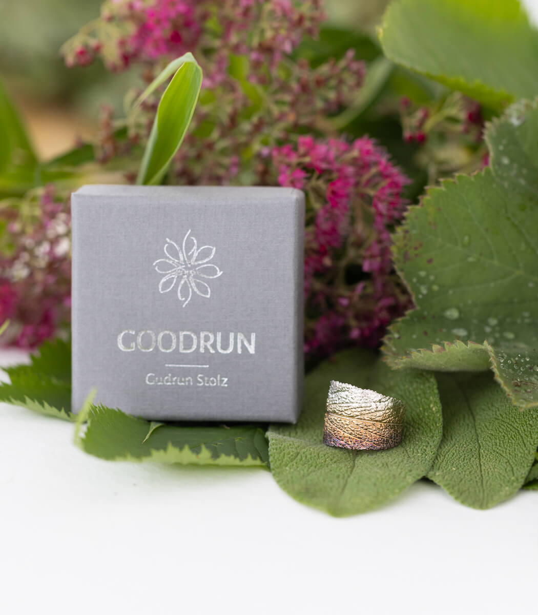 Silber Ring Salbei Gr. 49 drittes Unikat – handgefertigter Naturschmuck aus echtem Salbeiblatt goodrun