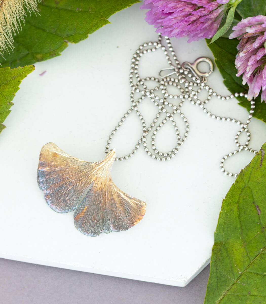 Ginkgo Anhänger Silber