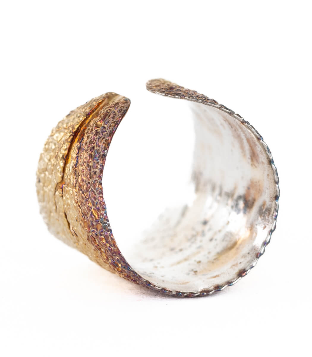 Silber Ring Salbei Gr. 50 – am Finger getragen, Naturschmuck Unikat von goodrun