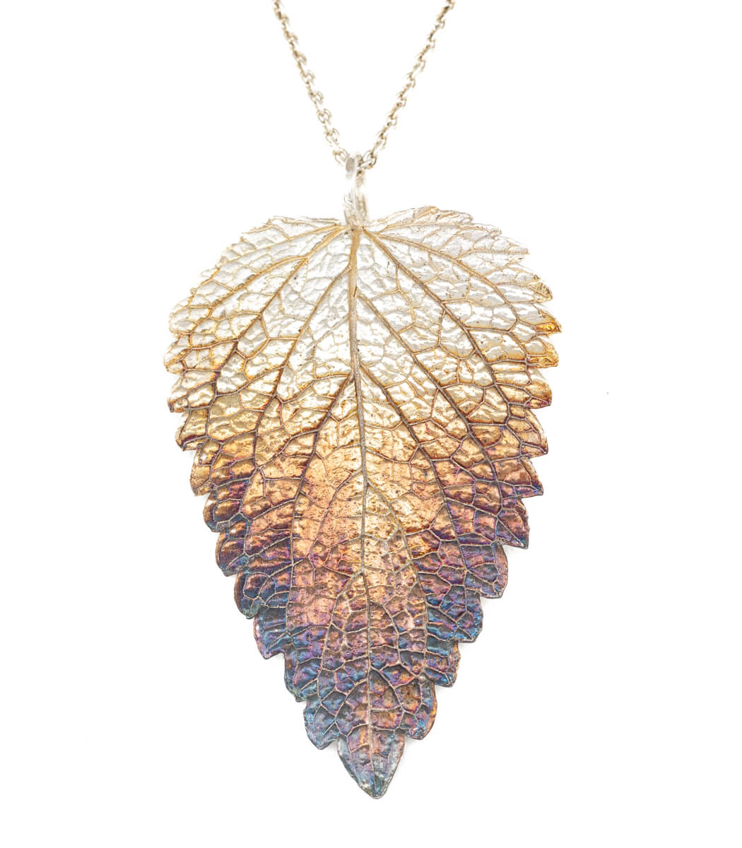 Silber Anhänger Melisse – handgefertigter Naturschmuck aus echtem Melisseblatt, Recyclingsilber goodrun